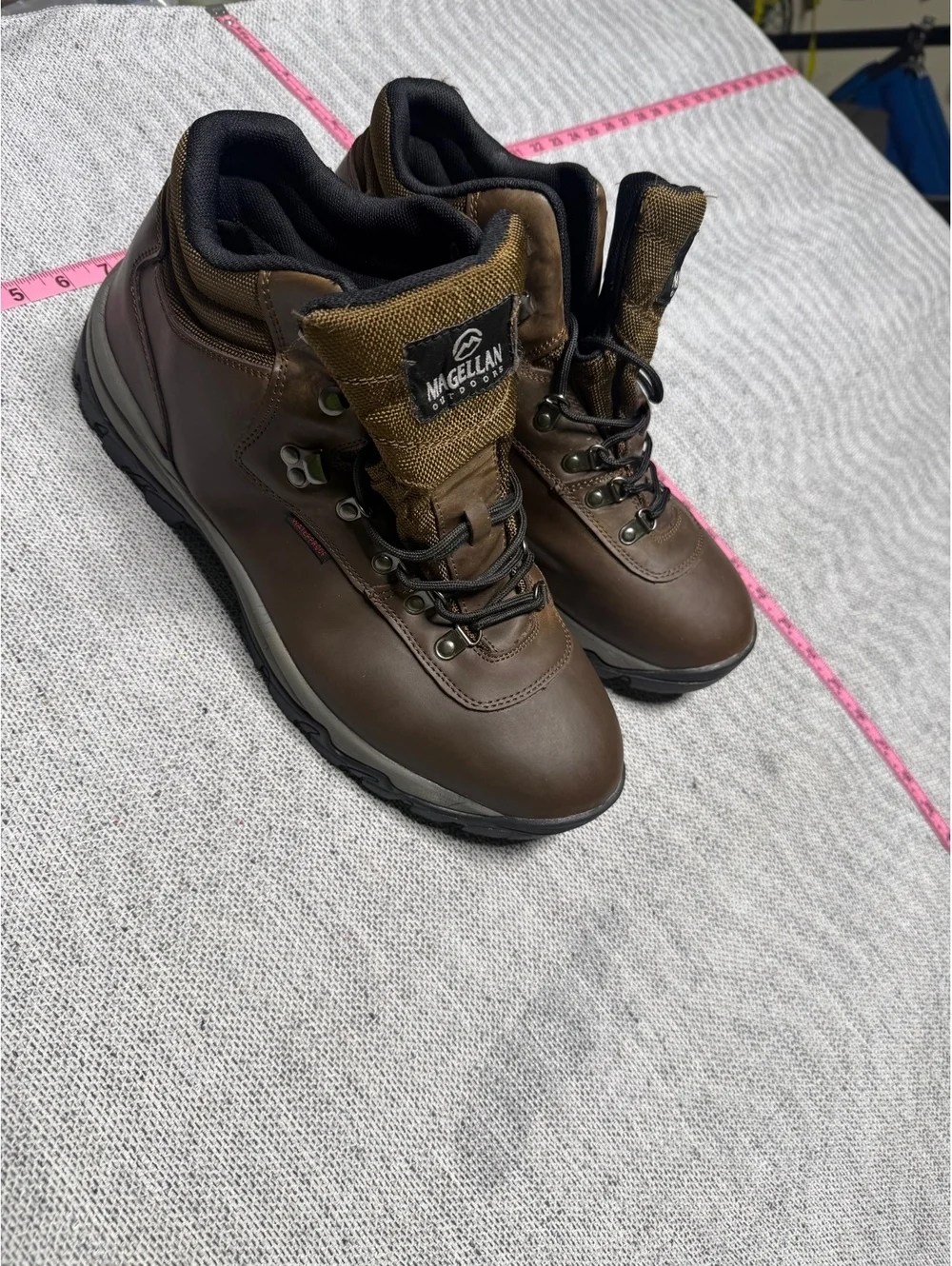 Magellan Men's Brown Leather Hiking Boots Size 14 2E Wide